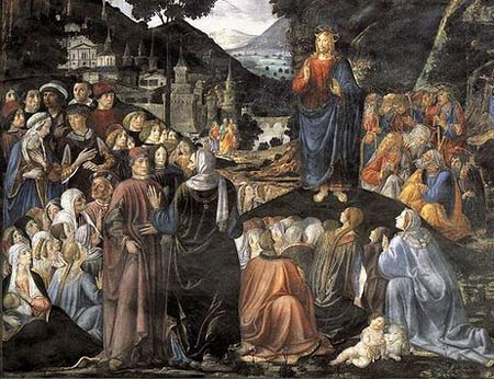 "The Sermon on the Mount", painting by Cosimo Rosselli